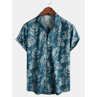 Printed Shirt Top Casual Loose Lapels Cardigan