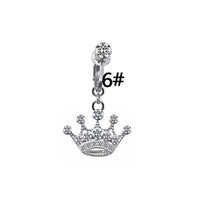 Zircon Heart Moon Butterfly Perforation-free Belly Ring