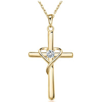 S925 Silver Diamond-studded Cross Necklace