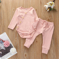 Cross Border Exclusive Amazon Ins Hot Sale Pure Cotton Pit Strip New Harclothes Girls And Boys Suit Autumn Spot Goods 0 2 Years Old
