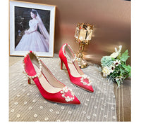 White Red Wedding Shoes Women
