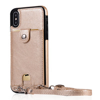 Card protective sleeve lanyard leather case
