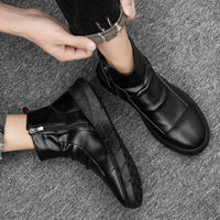 Trendy versatile men's leather boots