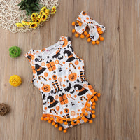 Furry ball triangle romper