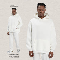 Men's Hooded Sweatshirt Fleece-lined Loose Sweatshirt Set