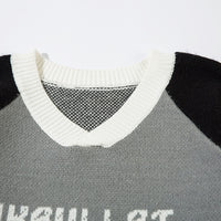 Racing Motorcycle Sweater Loose Casual Contrast Color