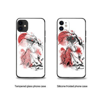 Geisha Dreamland Tempered Glass Soft Silicone Phone Case