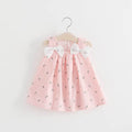 Solid color bow bow floral print halter skirt