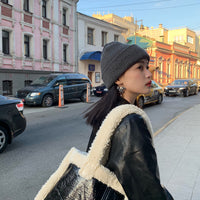 Reflective knitted wool hat