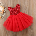 Girls sequined multi-layer mesh dress princess dress