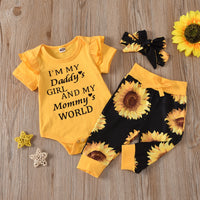 Sunflower pants + three piece Scarf Set