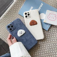Embroidered Teddy Head Plush Phone Case