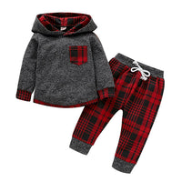 Baby Long Sleeve Plaid Sweater Set