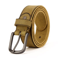Men's leather pin buckle belt