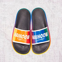 Rainbow plastic slippers women