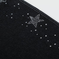 Men's Five-Pointed Star Rhinestone Straight-Leg Denim Shorts
