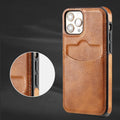 Card-inserting Leather Case Back Cover Protective Shell