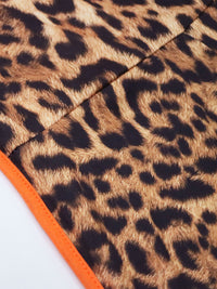 Women's Deep V Leopard Splicing Slim Vest Jumpsuit