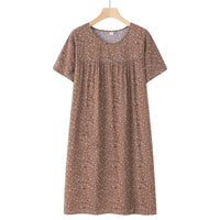 Women's Thin Loose Cotton Silk Short-Sleeve Dress