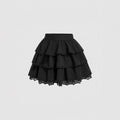 Women's Pure Color Ruffles High Waist Bubble Skirt