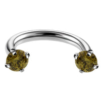 Stainless Steel Piercing Ornaments Round Double Zircon Nose Ring U-shaped Nose Ring