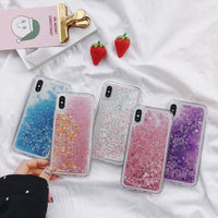 Compatible with Apple , Glitter liquid mobile phone case