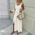 New Summer Floral Lace-Up Waist-Cinched Split Dress For Women
