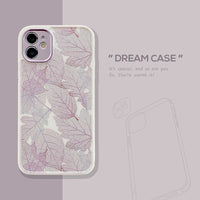 Leaf Simple Protective Shell Mobile Phone Case Anti-fall Soft Cover