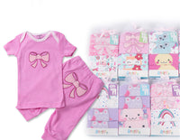 Baby Envelope Collar Short Sleeve T-shirt + Trousers Suit
