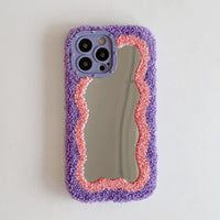 Plush Lamb Hair Mirror Mobile Phone Case