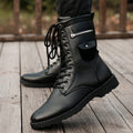 Men's mid-tube plus fleece tooling cotton boots