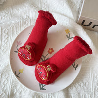 Baby Winter Big Red Terry Non-slip Floor Socks