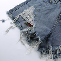 Ripped wide leg shorts
