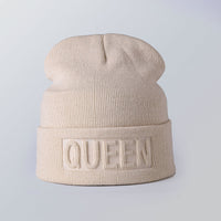 Solid color embossed knitted hat
