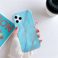 Four-corner anti-shattering gold marble mobile phone case