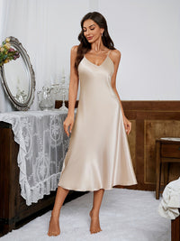 Home Ice Silk Leisure Backless Strap Nightdress