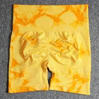 Seamless Tie-dye Yoga High Waist Tight High Elastic Shorts