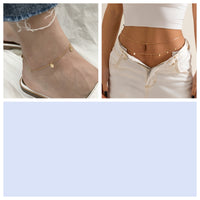 Popular Ornament Simple Transparent Rhinestone Waist Chain