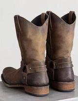 Square heel low heel mid tube men's boots trend