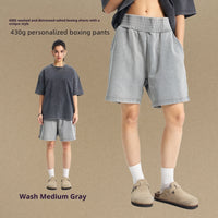High Street Distressed Wash American Fashion Brand Retro Wide Leg Trendy Men's Shorts