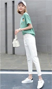 Black slim high waist cropped pants