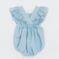 Pure Color Girls' Linen Cotton Triangle Romper
