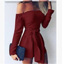 Off shoulder long sleeve Jumpsuit dress