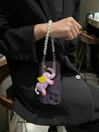 Dark Purple Leather Elephant Ornaments Phone Case