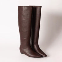 Retro Style Square Toe Bottom Tall Knight Boots over the knee