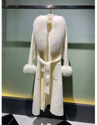 Winter Warm Lace-up Long Woolen Coat