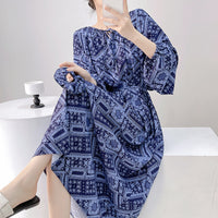 High-end Sleepwear Spring Autumn Round-neck Long Dress