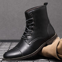 Men's Martin Boots Men's Shoes Pointed Toe Retro Leather Boots