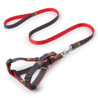 Denim stitched pet leash