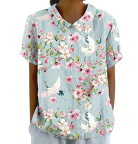 Summer Lapels Short Sleeve Elegant European And American Style Women Top